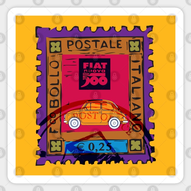 Vintage Fiat Stamp Sticker by CreativePhil